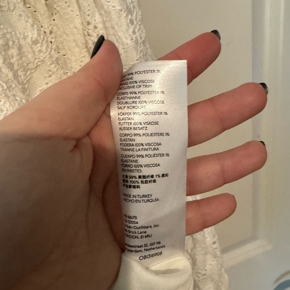 Maeve Anthropologie Eyelet Mini Dress Babydoll White Small Petite EUC - Picture 7 of 7